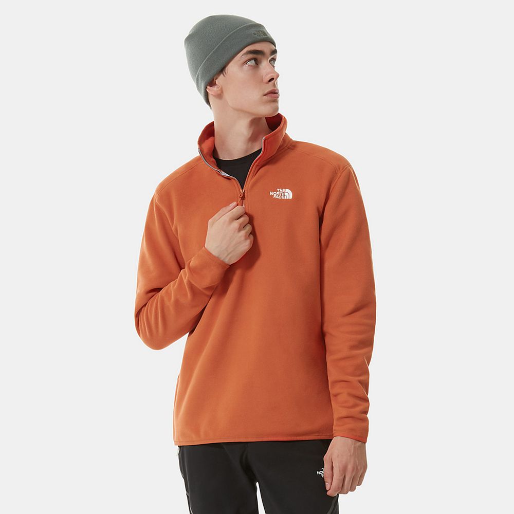 The North Face Fleece Mens Australia - The North Face 100 Glacier Quarter-Zip Orange Hiking (ZSI-195